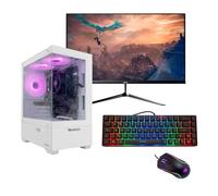 DeepGaming - PC Gaming Completo AMD Ryzen 7 5700G 8x4.6Ghz | Radeon Vega 8 | 32GB DDR4 | 1TB M.2 SSD | WiFi | Windows 11 Pro | Monitor 24" Regulable | Teclado y Ratón | PC Gamer Blanco