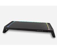 DeepGaming SN06 Soporte de Monitor para Escritorio Gaming con Cajón de Almacenamiento, Soporte para Móvil, 10 modos de Ilulimación RGB y Hub USB de 3 Puertos (1 x USB3.0 + 2 x USB2.0). Negro