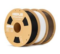 DEEPLEE Filamento PLA Básico de 1,75 mm, filamento para impresora 3D de mayor resistencia, negro, blanco y marrón