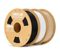 DEEPLEE Filamento PLA Básico de 1,75 mm, filamento para impresora 3D de mayor resistencia, negro, blanco y beige