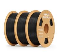 DEEPLEE Filamento PLA Plus Rapid de 1,75 mm, Filamento PLA+ de Alta Velocidad Hasta 600 mm/s, Precisión Dimensional +/- 0,02 mm, para Mayoría Impresoras 3D FDM, Negro 3KG(1 kg/carrete)