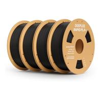 DEEPLEE Filamento PLA Plus Rapid de 1,75 mm, Filamento PLA+ de Alta Velocidad Hasta 600 mm/s, Precisión Dimensional +/- 0,02 mm, para Mayoría Impresoras 3D FDM, Negro 4KG(1 kg/carrete)