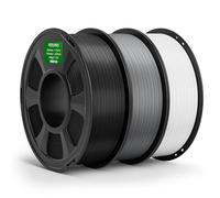 DEEPLEE PETG Pro 1.75 mm, Negro, Blanco y Gris, Pack 3 x 1 kg