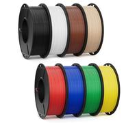 DEEPLEE PETG Rápido 1.75 mm, 8 colores, Pack 8 x 250 g (2 kg) | Negro, Blanco, Marrón, Beige, Rojo, Azul, Verde y Amarillo. Velocidad hasta 600 mm/s, alta resistencia al impacto