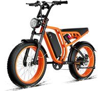 DEEPOWER SU8 Bicicleta Eléctrica, Neumáticos Fat 20"×4,0, Batería 52V 20Ah Extraíble, Gran Autonomía 120KM, 7 Velocidades, Suspensión Hidráulica Total