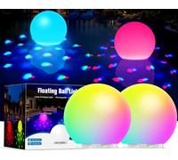 DeeprBlu 2025 Luces Piscina Flotantes con Efectos Lumínicos Submarinos, Iluminación Piscina Recargables Sin Cable, Bola de Luces Bañera Hidromasaje con Cambio Color, Luz Bañera para Spa - 2 Piezas