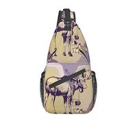 Deer and Camera Beautiful Vintage Pink Flower Crossbody Bag, Sling Chest Cross Body Bag para Hombres y Mujeres, Utilizado para el Ocio y los Viajes
