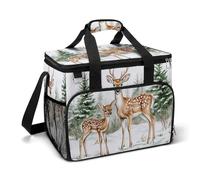 Deer and Fawn in The Snow - Bolsas térmicas para camping, con aislamiento, portátil, a prueba de fugas, con correa para el hombro