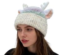 Deer Antler Hat - Cute Warm Knit Headwear, Cute Deer Antler Christmas Beanie for Women, Kids, Teens, Adults | Warm Knit Hat for Winter | Versatile Headwear for Everyday or Costume Use