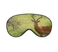 Deer are in their Habitat, máscara para dormir Africa Savannah con correa ajustable, cómoda máscara de ojos suave para dormir, máscaras de ojos que bloquean la luz