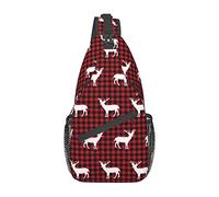 Deer Beautiful Vintage Pink Flower Crossbody Bag, Sling Chest Cross Body Bag para Hombres y Mujeres, Utilizado para el Ocio y los Viajes