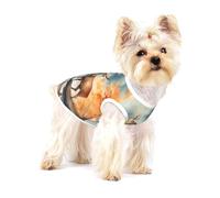 Deer by the river - Chaleco de algodón con estampado completo para mascotas, ropa para perros y gatos, suave, elástico, transpirable, para mascotas