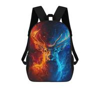 Deer Fire And Ice Art Print Mochila Escolar Infantil Impresa En 3D Para Niños, Mochila De Viaje De Alta Capacidad, Mochilas Para Libros De 17 Pulgadas Para Niños