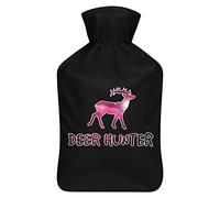 Deer Hunter Botella de agua de goma con cubierta de felpa suave, bolsa de agua caliente para invierno, manos y pies, protección contra el frío, 1000 ml