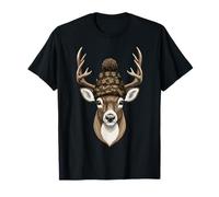 Deer Hunting Crochet Antlers and Yarn Outdoors Camiseta