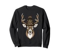 Deer Hunting Crochet Antlers and Yarn Outdoors Sudadera
