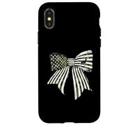 Deer Hunting Hunter Buck USA Flag 4 of July Camouflage Carcasa para iPhone X/XS