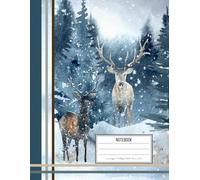 Deer in a Snowy Forest Themed Cover - Versatile Notebook - Your Perfect Companion for Everyday Tasks