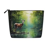 Deer in the forest Neceser y cosméticos para mujer, unisex, bolsa de almacenamiento de cuidado personal, color negro, talla única