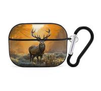 Deer in The Grass AirPods Pro 2 - Funda protectora rígida a prueba de golpes para mujeres y hombres, compatible con Airpod Pro de 2ª y 1ª generación con llavero, color negro