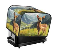 Deer In The Meadow - Cubierta para tostadora de 4 rebanadas, protector de tela Oxford impermeable a prueba de polvo con bolsillo lateral para pequeños electrodomésticos de cocina
