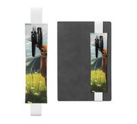 Deer in The Meadow - Marcapáginas de cuero con banda elástica, funda portátil para bolígrafos, diarios y planificadores
