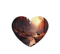 Deer in the Red Leaf Forest - 4 tarjetas ambientadoras para coche, desechables, para vehículos, aroma a lavanda