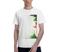 Deer Looking into the Distance - Camiseta estampada de algodón puro para hombre, suave, transpirable, uso diario para deportes, viajes, hogar, blanco, 4XL-7XL