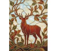 Deer Stained Glass Notebook (6x8 Inches): deer journal animal notebook nature lover writing book wildlife notebook aesthetic journal