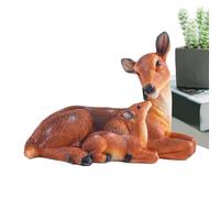Deer Statues For Yard And Garden - Cute Reindeer Family Sculpture, Durable Outdoor Art Model, Decorative Wildlife Ornament, Detailed Craft Finish Figurines | Backyard Decoration, Walkway Highlight