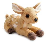 Deer Stuffed Animal, Lying Down Fawn Plush Toy - Super Soft Stuffed Deer for Cuddling, Cute Home Decor & Christmas (Khaki)