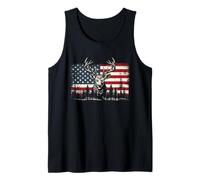 Deer US Flag - Buck Hunting Lover Big Game Hunter Camiseta sin Mangas