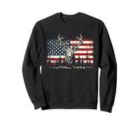 Deer US Flag - Buck Hunting Lover Big Game Hunter Sudadera