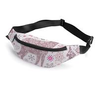 Deer Xmas Trees Bells Snowflakes Hand Drawn Christmas Tree Fanny Pack, Adult Kids Sport Riñonera para Hombres Mujeres