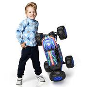 DEERC Camión monstruo de control remoto de escala 1:8 mejorado para adultos y niños, coches RC todo terreno con sonido realista, Rock Crawler todo terreno de 2.4 GHz 4WD, juguete con 2 baterías para