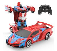 DEERC Coche teledirigido transformable, Coches Robot RC, Juguete de Coche araña, deformación con un Solo botón y Deriva giratoria de 360° para niños de 4 a 12 años, Regalo de cumpleaños y Navidad