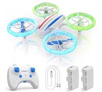 DEERC D23 Mini Drone, RC Quadcopter con 5 LED Modo, Fly Back, Altitud Hold y 360 ° Flip, Hélices Full Protect y 2 baterías, fácil de Usar, Regalo Juguete para Niños
