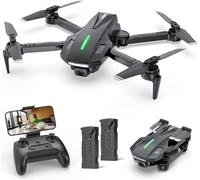 DEERC D70 Mini Drone con cámara HD 1080P para niños adultos, cuadricóptero RC plegable FPV para niños niñas con modo sin cabeza, Tap Fly, giros de 360°, control de voz y gestos, 2 baterías