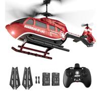 DEERC helicóptero mando a distancia, RC militar de rescate con luces LED, 2 baterías recargables, mantenimiento de altitud, control estable 2.4GHz, juguete telecontrolado ideal para niños y adultos