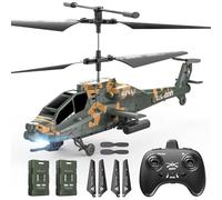 DEERC Helicóptero RC para Adultos y niños, helicóptero Militar Control Remoto 2.4 GHz, 2 baterías, 26 Minutos de Vuelo, Luces LED, retención altitud, despegue con una Sola tecla, Apto para Interiores