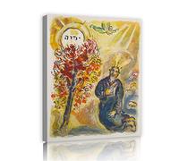 Deertweet Home One Panle Abstract Framed Canvas Print Marc Chagall The Burning Bush Picture Print of Famous Paintings for Kids Room Decorations 35x25cm Inner frame