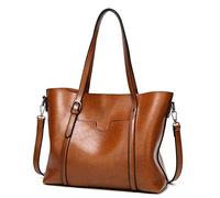 DEERWORD Mujer Bolsos Totes Casual Mano Marca Mediano Bandolera Antirrobo Hombro Italianos PU Cuero 5399 1 piezas Marrón