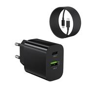 DEESOOCO 30W 2-Puerto Cargador USB C Compatible con iPhone 15/16 Pro MAX, Samsung Galaxy S24/S23/S22