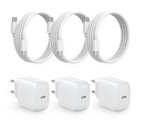 DEESOOCO Cargador 25W de USB C con Cable de Carga, Carga Rápida para i-Phone 17/17 Air/17 Pro MAX /16/15/14/13/12, i-Pad Mini/Air, Samsung Galaxy S25/S24/S23/S22/Note20/Z Flip6/Z Fold6(3 Pack+Cable)