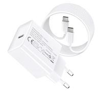 DEESOOCO Cargador 25W de USB C con Cable de Carga, Carga Rápida para i-Phone 17/17 Air/17 Pro MAX /16/15/14/13/12, i-Pad Mini/Air, Samsung Galaxy S25/S24/S23/S22/Note20/Z Flip6/Z Fold6(1 Pack+Cable)