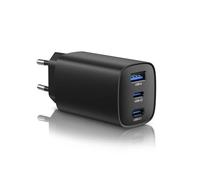 DEESOOCO Cargador USB C 65W, PD USB C 3-Puertos Cargador Tipo C Carga Rapida con GAN PPS USBC Enchufe Adaptador USB Charger Compatible con MacBook Pro/Air, iPad, iPhone 17/16, Galaxy S25/S24/S23 Ultra