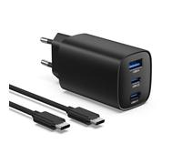 DEESOOCO Cargador USB C 65W, PD USB C 3-Puertos Cargador Tipo C Carga Rapida con GAN PPS USBC Enchufe Adaptador USB Charger Compatible con MacBook Pro/Air, iPad, iPhone 17/16, Galaxy S25/S24/S23 Ultra