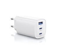 DEESOOCO Cargador USB C 65W, PD USB C 3-Puertos Cargador Tipo C Carga Rapida con GAN PPS USBC Enchufe Adaptador USB Charger Compatible con MacBook Pro/Air, iPad, iPhone 17/16, Galaxy S25/S24/S23 Ultra