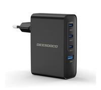DEESOOCO Chargeur USB C 100 W pour Ordinateur Portable - 4 Ports GAN - Multiprise - Chargeur Rapide PD Compatible Avec MacBook Air Pro, iPad, iPhone 17 16 15 14 Pro MAX, Samsung Galaxy S25 S24 Ultra