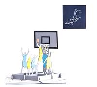 DEESOSPRO® [Tarjeta de Cumpleaños [Tarjeta de Aniversario] [Tarjeta de Graduación] con Patrón Emergente 3D Creativo, Regalo para Cumpleaños, Graduación, Navidad, Día del Padre (Jugar baloncesto)